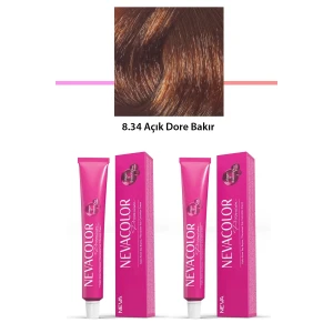 İEG 2 li Set Premium 8.34 Açık Dore Bakır - Kalıcı Krem Saç Boyası 2 X 50 g Tüp