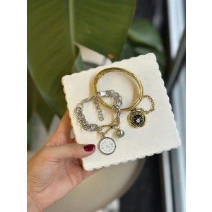 İEG® 2li Zincirli Saat Bileklik - ÇOK RENKLİ