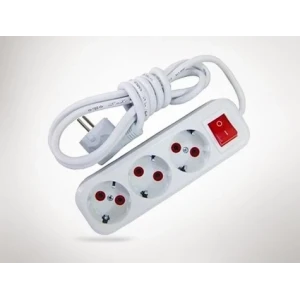 ieg™ 2 Metre Kablolu Anahtarlı 3 Lü Topraklı Grup Priz