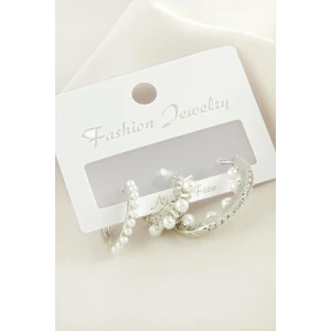 ieg™ 3 Adet Çivi İnci Zirkon Taşlı Küpe