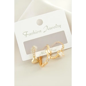 ieg™ 3 Adet Kalp Zirkon Taşlı Küpe