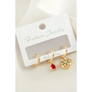 ieg™ 3 Adet Kalp Zirkon Taşlı Küpe