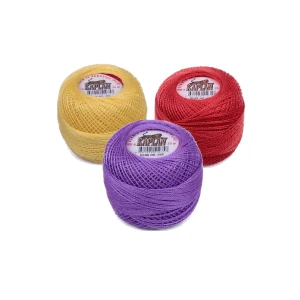 İEG 3 Adet Kaplan Etamin Ve Kanaviçe İpi 8 No Kod/Renk: 742 - 666 - 550 -