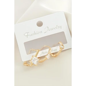 ieg™ 3 Adet Kare Zirkon Taşlı Küpe