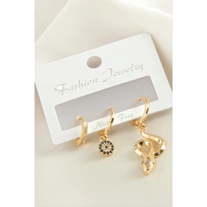 ieg™ 3 Adet Yılan Zirkon Taşlı Küpe