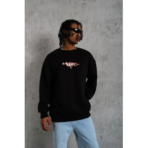 ieg™      3 İplik Gangster Baskılı Sweatshirt - Siyah -