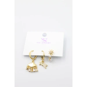 ieg™ 3lü Bulut Küpe - Altın