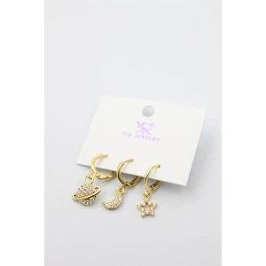 ieg™ 3lü Gezegen Küpe - Altın