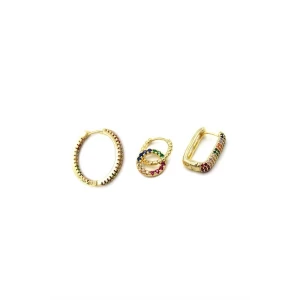 ieg™ 3lü Halka Küpe - Altın