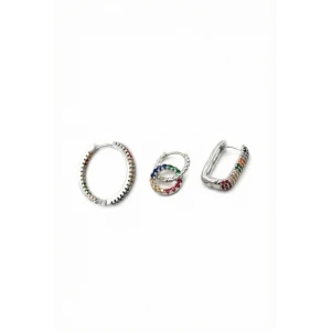 ieg™ 3lü Halka Küpe - Gümüş