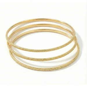 İEG 3lü Simli Ajda Bilezik-65mm - Altın