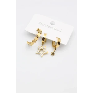 ieg™ 3lü Yıldız Küpe - Altın