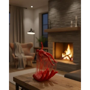 ieg™ 3D El İnsan Figürü Kırmızı Minimal Modern Ev ve Ofis Dekoru 12x18 cm