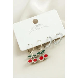 ieg™ 4 Adet Kiraz Mineli Halka Küpe