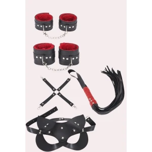 ieg™ 4lü Kol Bacak Kırbaç Maske Deri Aksesuar Set