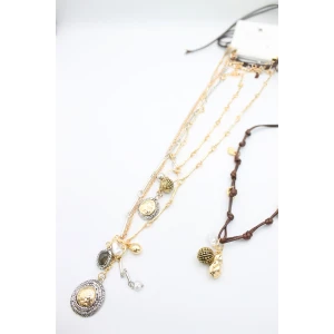 ieg™ 4lü Metal İp Set Kolye - Altın