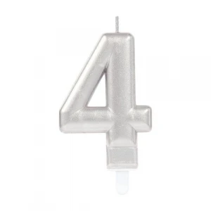 ieg ™ 4 Rakamı Mum Gümüş Renk