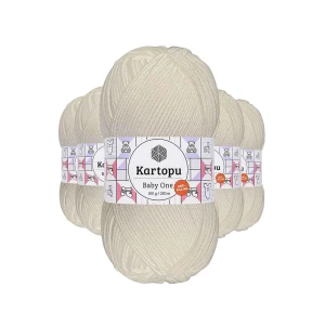 İEG 5 Adet Baby One Tüylenmeyen El Örgü İpi Yünü Kırık Beyaz K019