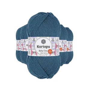 İEG 5 Adet Baby One Tüylenmeyen El Örgü İpi Yünü Petrol K1467