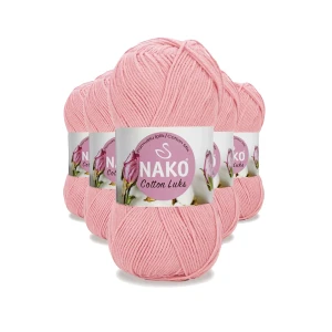 İEG 5 Adet Cotton Lüks Yelek Tunik Kazak Bluz Hırka İpi Yünü Açık Pembe 97548