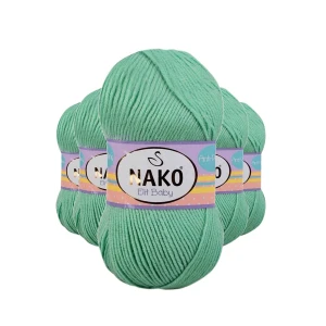 İEG 5 Adet Elite Baby El Örgü İpi Tüylenmeyen Bebek Yünü Siyam Yeşili 10001