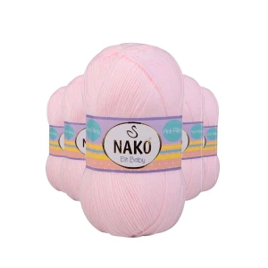 İEG 5 Adet Elite Baby El Örgü İpi Tüylenmeyen Bebek Yünü Soft Pembe 2892