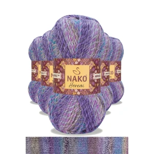 İEG 5 Adet Hercai Ebruli Hırka Kazak Atkı Bere El Örgü İpi Yünü 28181