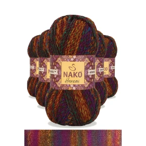 İEG 5 Adet Hercai Ebruli Hırka Kazak Atkı Bere El Örgü İpi Yünü 7131