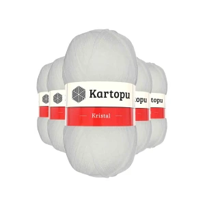 İEG 5 Adet Kristal Çift Katlı El Örgü Lif İpi Beyaz K010