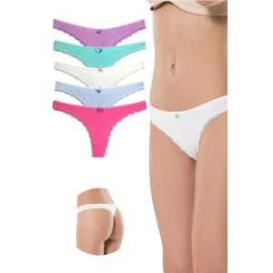ieg™ 5 Adet Pamuklu Kadın Klasik Dantelli String Tanga