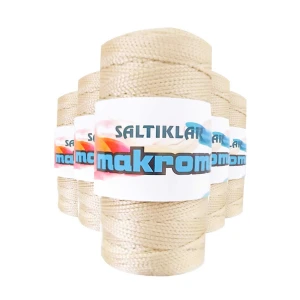 İEG 5 Adet Polyester Makrome İpi 230 Açık Bej 100 gr