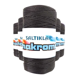 İEG 5 Adet Polyester Makrome İpi SYH Siyah 100 gr