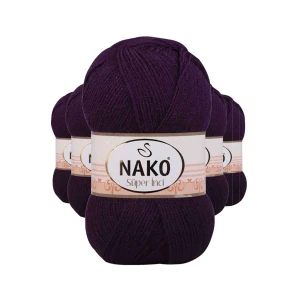 İEG 5 Adet Süper İnci El Örgü İpi 100 gr Mor 3260