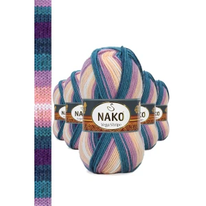 İEG 5 Adet Vega Stripe Premium Akrilik El Örgü İpi Yünü No: 82416