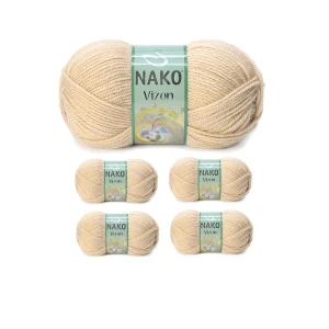 İEG 5 Adet Vizon Premium Akrilik El Örgü İpi Yünü Renk No:219 Deve Tüyü