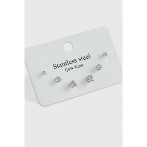 ieg™ 6 Adet Zirkon Tek Taşlı Çelik Küpe