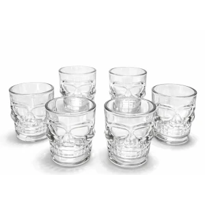 ieg™ 6lı Kurukafa Şeffaf Cam Shot Bardağı Seti 9x8 cm