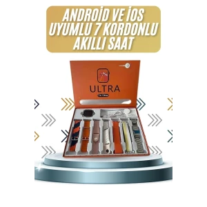ieg™ 7 Kordonlu Akıllı Saat Plastik Kordon Hasır Kordon Çelik Kordon