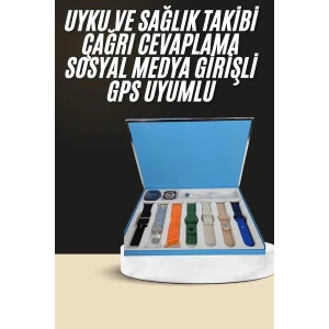 ieg™ 7 Kordonlu Unisex Akıllı Saat Çoklu Kordon Seçeneği Amoled Ekran