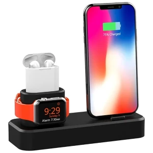 ieg™ Ally 3in1 Charging Base İphone+ İwatch+ İpods Silikon Şarj Standı