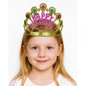 ieg ™ Altın Renk Happy Birthday Yazılı Doğum Günü Tacı 60 cm