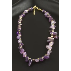 ieg™ Amatist Kırık Doğaltaş Kolye