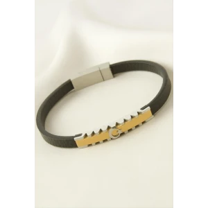 ieg™ Ay Yıldız Deri Çelik Bileklik