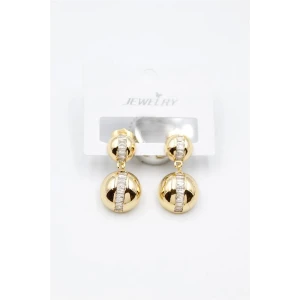 İEG Baget Taşlı Küpe - Altın