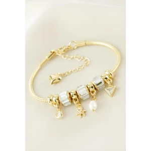 ieg™ Baget Taşlı Lüks Çelik Kelepçe Bileklik