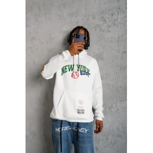 ieg™      Baskılı Kapüşonlu Sweatshirt - Beyaz -