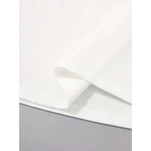 ieg™ Baskılı Oversize Bisiklet Yaka T-shirt - Beyaz