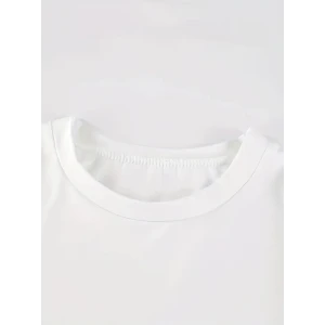 ieg™ Baskılı Oversize Bisiklet Yaka T-shirt - Beyaz