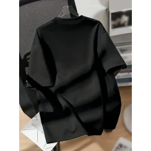 ieg™ Baskılı Oversize Bisiklet Yaka T-shirt - Siyah