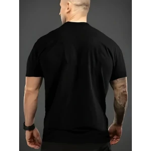 ieg™ Baskılı Oversize Bisiklet Yaka T-shirt - Siyah